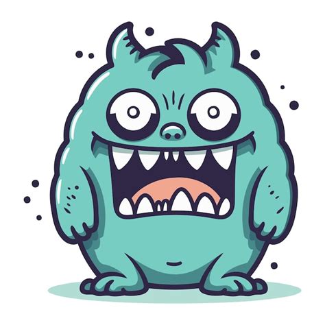 Premium Vector Funny Cartoon Monster Vector Illustration Of A Monster