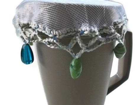 Beaded Jug Cover Crochet Netting For Spring Summer Outdoors