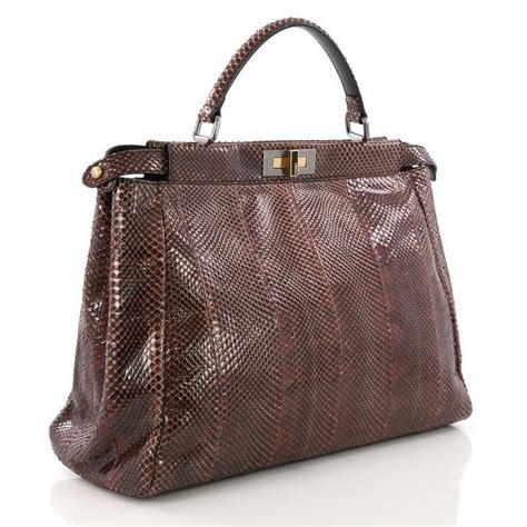 Fendi Peekaboo Handbag Python Large At 1stdibs