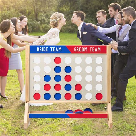 Bride Groom Teams Outdoor Wedding Huge Game Fast Four | Zazzle