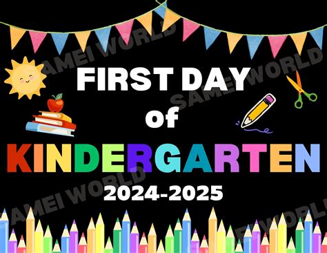First Day of Kindergarten Sign Printable, Back to School Sign, First