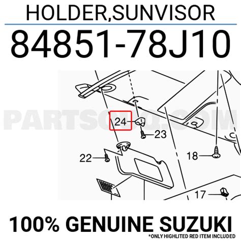 HOLDER SUNVISOR 8485178J10 Suzuki Parts PartSouq