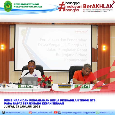 Ketua Pengadilan Tinggi Ntb Memberikan Pembinaan Dan Pengarahan Kepada