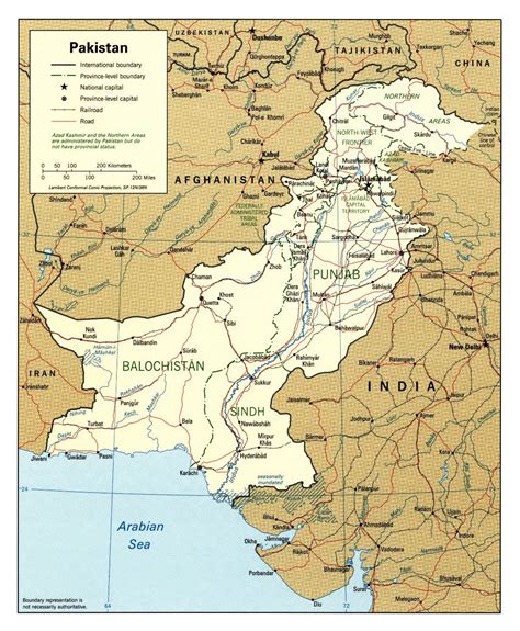 Large Detailed Political And Administrative Map Of Pakistan With Roads