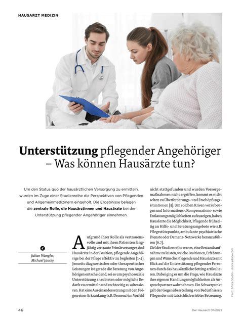 PDF Unterstützung pflegender Angehöriger Was können Hausärzte tun