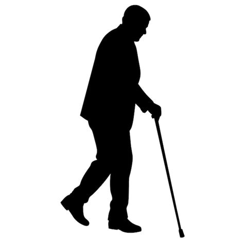 Premium Vector Old Man Walking And Relying On A Cane Set Against A