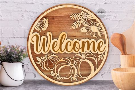 Fall Welcome Sign Svg Laser Cut File Graphic By Joyfulunicorn