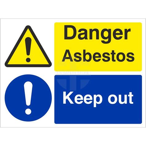 Danger Asbestos Keep Out Sign Landscape Messages Uk Safety Store