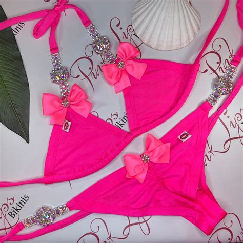 Swarovski Bikini Neon Pink Etsy