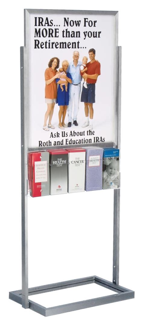 Poster Display Racks Metal Frame Sign Holder W Literature Rack