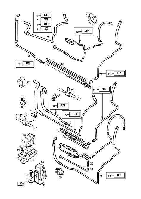 Opel Astra F Power Steering Hoses And Pipes Contd Opel Epc