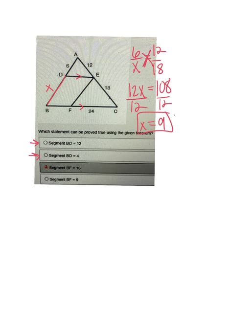 Solved Theorem A Line Parallel To One Side Of A Triangle Divides The