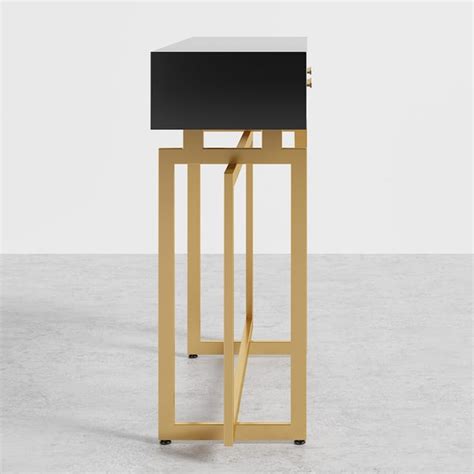 Free Shipping on 40" Modern Narrow Black Console Table with Storage ...