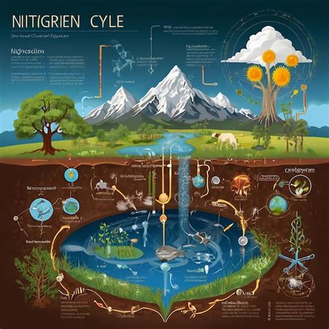 Cycle De L Azote Sch Ma Chimique Naturel Ducatif Tiquet Graphique