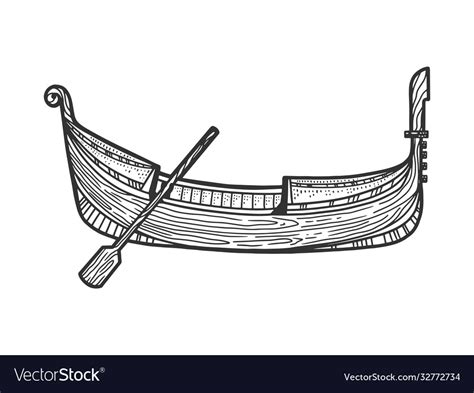 Gondola boat sketch Royalty Free Vector Image - VectorStock