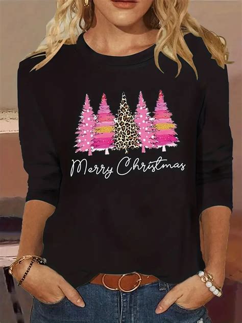 Plus Size Christmas T Shirt Women S Plus Christmas Tree Temu