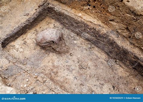 Archaeological Excavation With Skeletons Stock Image Image Of