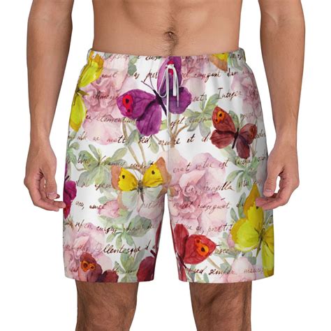 Balery Butterflies And Vintage Mens Swim Trunks Swim Shorts For Men