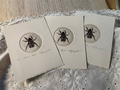 Garden Beetle Limited Edition Intaglio Print Hand Engraved Etsy