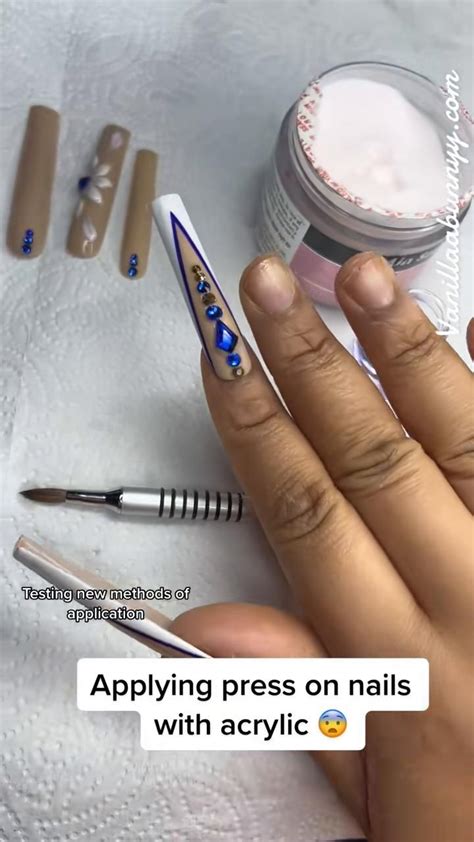 Applying Press On Nails With Acrylic Step One File Your Nail Plate Step Two Dehydrate Step