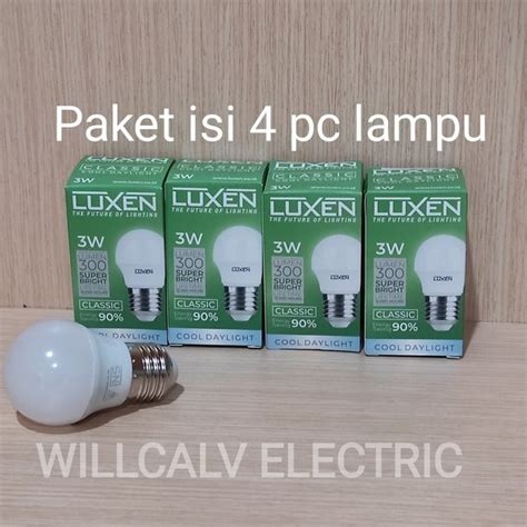 Jual Paket Pc Lampu Led Luxen Classic W Bulb E Cahaya Putih Di