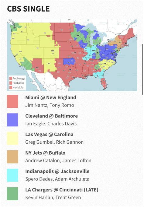 Week 1 NFL TV coverage map (CBS) : r/Browns