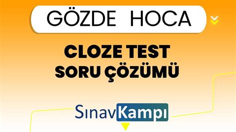 İNGİLİZCE GÖZDE HOCA İLE CLOZE TEST SORU ÇÖZÜMÜ YDS YÖKDİL YKS DİL