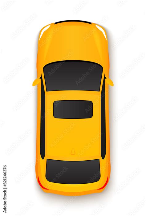 Vector Car Top View Icon Illustration Vehicle Flat Isolated Car