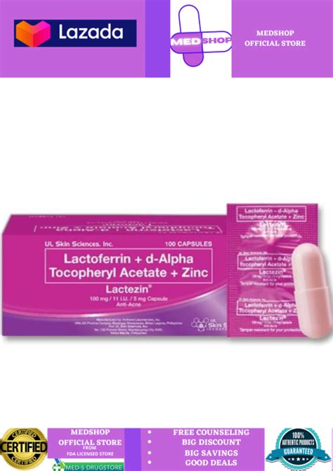 Lactezin Capsule For Acne 4 Capsules For Pimples Face Breakouts