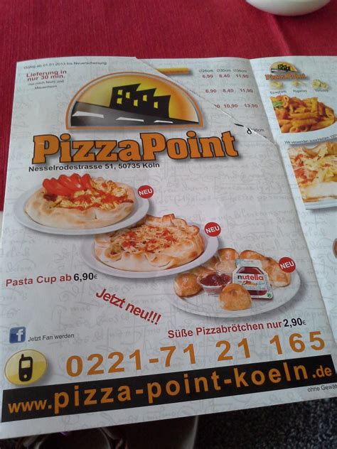 Speisekarte Von Pizza Point K Ln