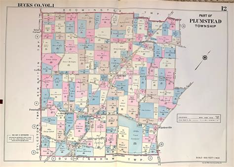 Plumstead Township Map, Original 1948 Bucks County Atlas ...