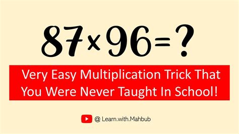 Multiplication Trick For Big Numbers Faster Mind Calculation Hack