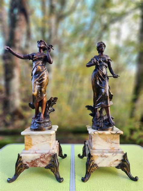 Auguste Moreau Sculpture A Pair Of Sculptures Titled