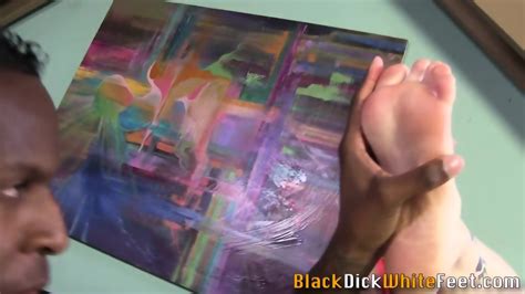 Hot Redhead Foot Tugs Black Cock