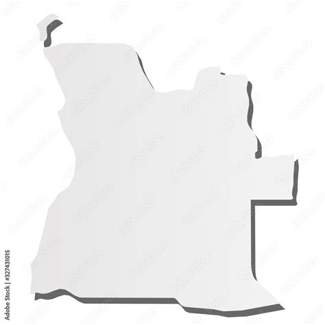 Angola Grey 3d Like Silhouette Map Of Country Area With Dropped