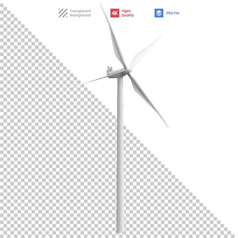 Premium PSD Wind Turbine On White Background