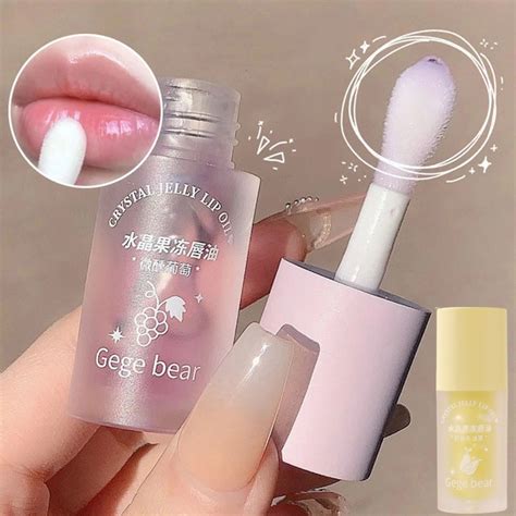 Gege Oso Fruta Espejo Agua Brillo De Labios Brillante Labio Esmalte