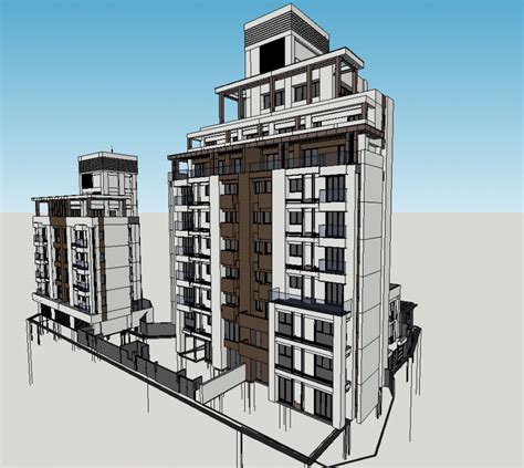 3d Drawing Of Apartment With Details In Skp File Cadbull