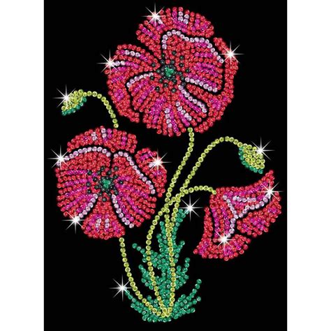 Paillettenshop De Sequin Art Junior Paillettenbild Mohn 1936