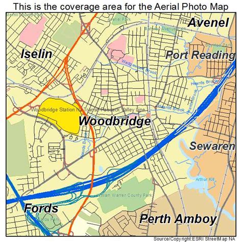 Aerial Photography Map of Woodbridge, NJ New Jersey