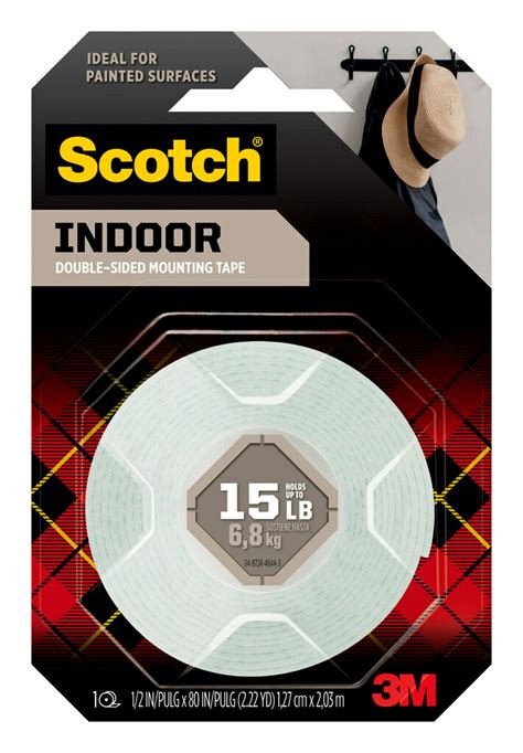 Scotch Indoor Double Sided Mounting Tape 1 2 In X 80 In 1 Roll