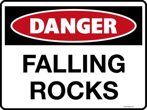 Danger Signs Falling Rocks Property Signs