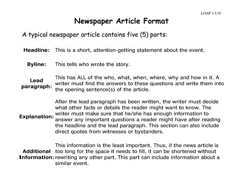 article writing template