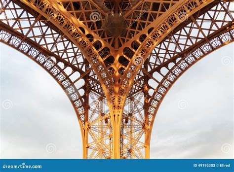 Lacy Arches Of The Eiffel Tower In Paris France Stock Image Image