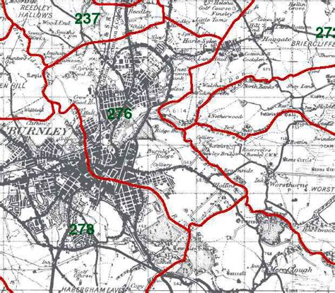 Burnley Parish Map, Lancashire genealogy