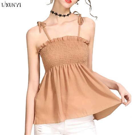 Buy Lxunyi Women Camis Tops Summer Sexy Backless Ladies Loose Tank Tops Ruffles