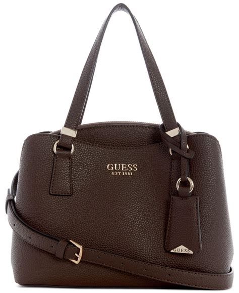 Guess Lyndi Small Girlfriend Satchel In Brown Lyst