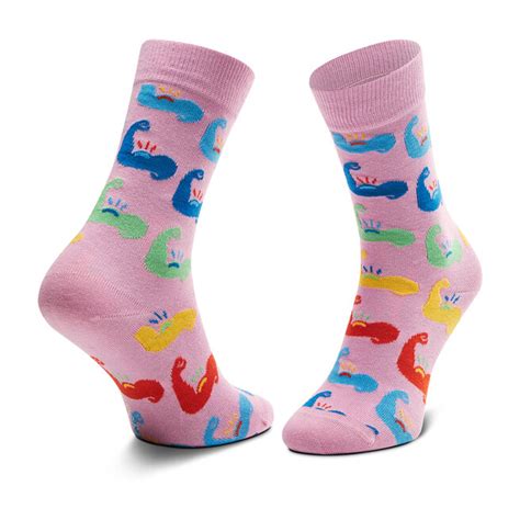 Zestaw 3 Par Wysokich Skarpet Damskich Happy Socks XMOT08 3300 Kolorowy