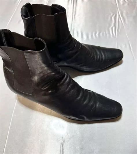 Ysl Saint Laurent Dylan Side Gore Chelsea Boots Black Calf Leather Men