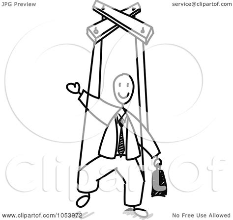 Royalty Free Vector Clip Art Illustration Of A Stick Man Puppet By